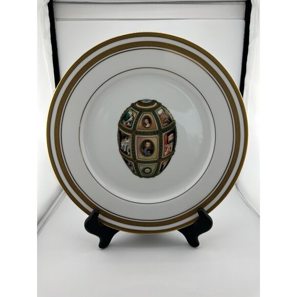 Vintage FABERGE Imperial Easter Egg Porcelain Plate 15th Anniversary Egg 11" - Picture 2 of 7
